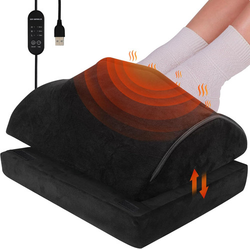Heated foot rest with washable - heated,
