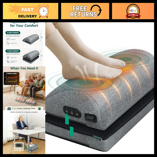 Heated foot rest under desk - heated,